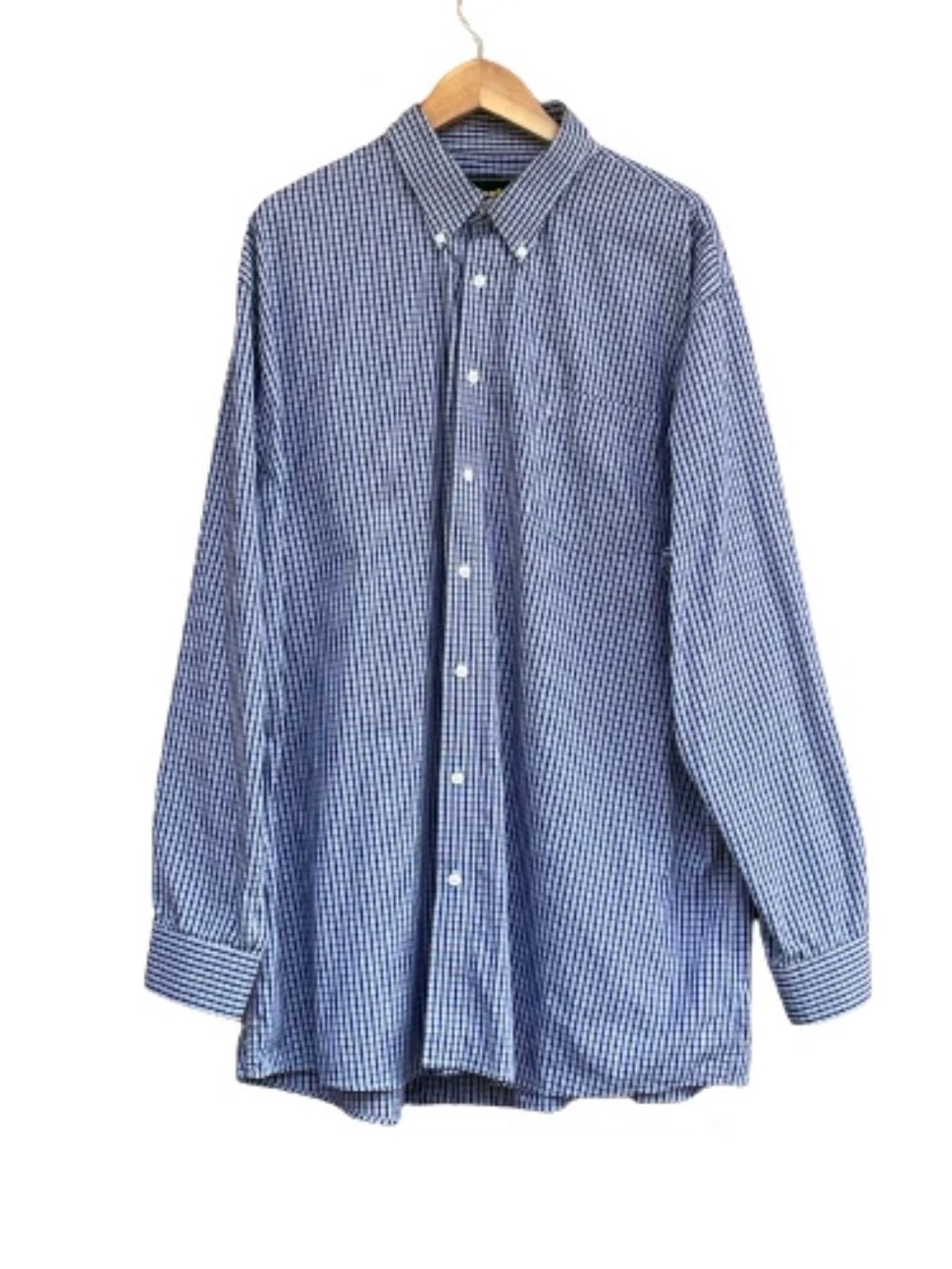 Work n' Sport Blue Plaid Button Down Shirt Men's Size 2XLT Big & Tall Long Sleev
